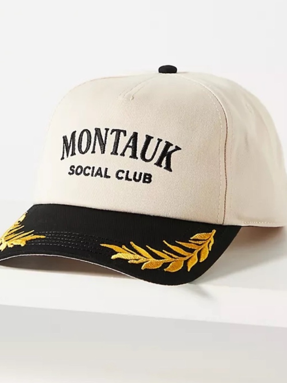 New American Needle Montuak Club Captain Ivory/Black A-Frame Adjustable Hat $46